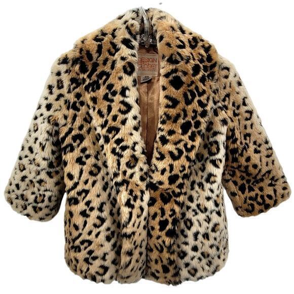 HP Billabong Vintage Faux Fur Animal Print Cheetah 3/4 Sleever Short Jacket‎ - Picture 1 of 13